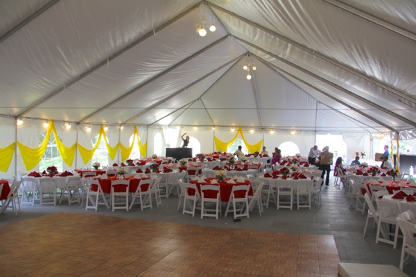 Inside Tent - Seating, Linens, and Lighting Inside Tent - Seating, Linens, and Lighting